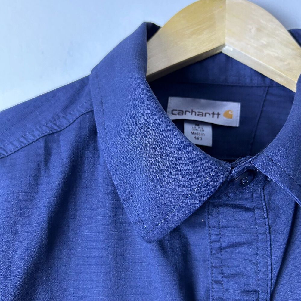 Carhartt Blue Pocket Long Sleeve Casual Button-Up Shirt Men's Size Medium